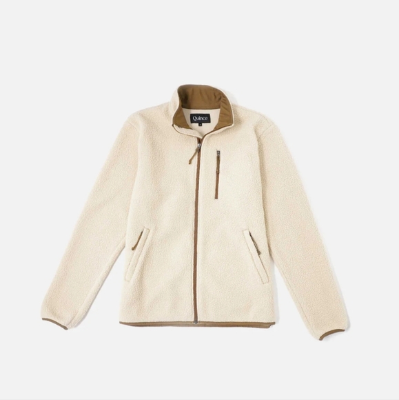 Quince Jackets & Coats Quince Mens Tan Recycled Sherpa Jacket